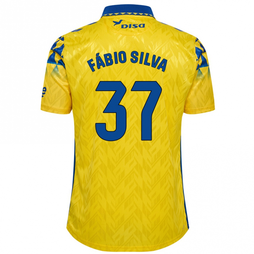 Hombre Fútbol Camiseta Fábio Silva #37 Amarillo Azul 1ª Equipación 2024/25