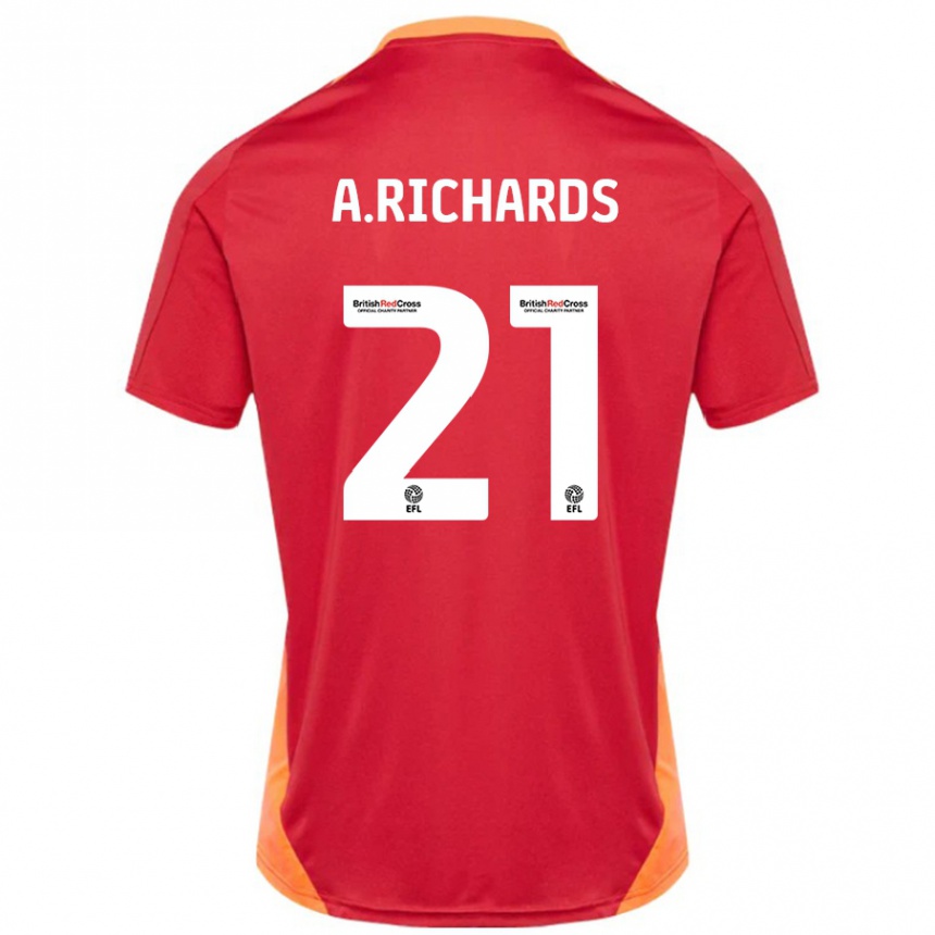 Hombre Fútbol Camiseta Amani Richards #21 Azul Blanquecino 2ª Equipación 2024/25