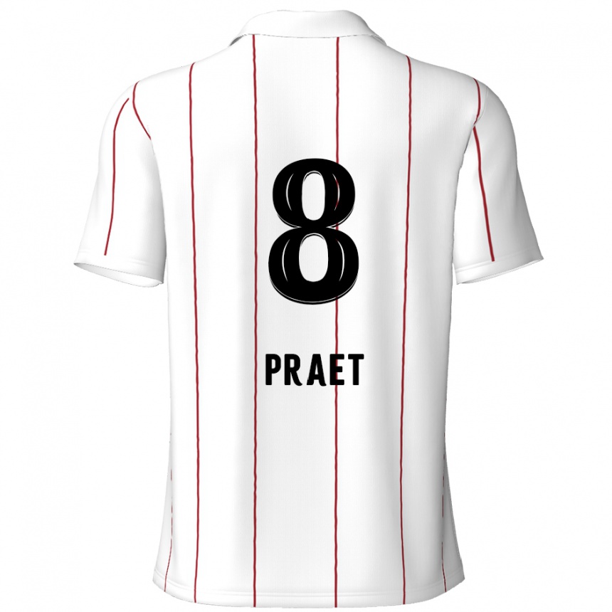 Hombre Fútbol Camiseta Dennis Praet #8 Blanco Negro 2ª Equipación 2024/25