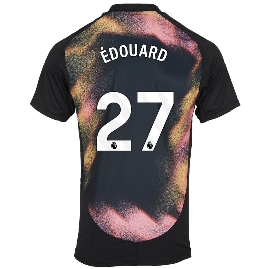 Hombre Fútbol Camiseta Odsonne Edouard #27 Negro Blanco 2ª Equipación 2024/25