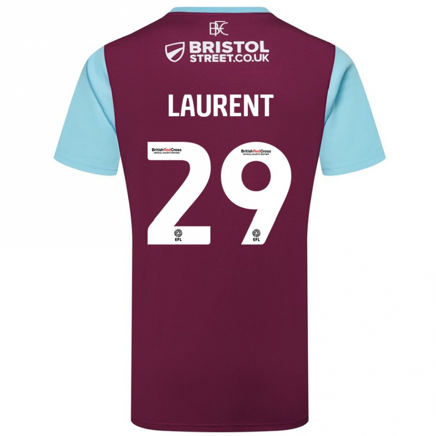 Hombre Fútbol Camiseta Josh Laurent #29 Borgoña Azul Cielo 1ª Equipación 2024/25