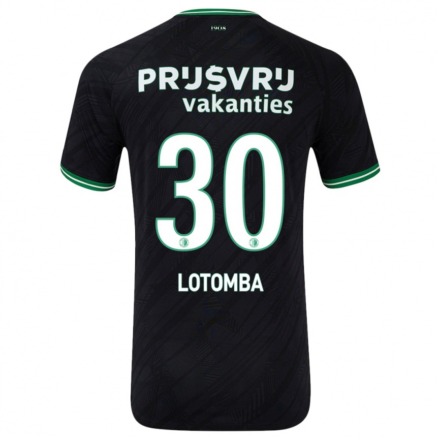 Hombre Fútbol Camiseta Jordan Lotomba #30 Negro Verde 2ª Equipación 2024/25