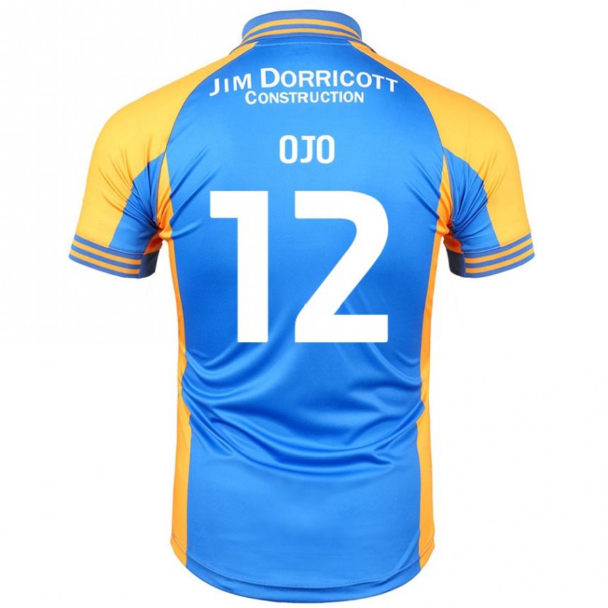 Hombre Fútbol Camiseta Funso Ojo #12 Azul Ámbar 1ª Equipación 2024/25