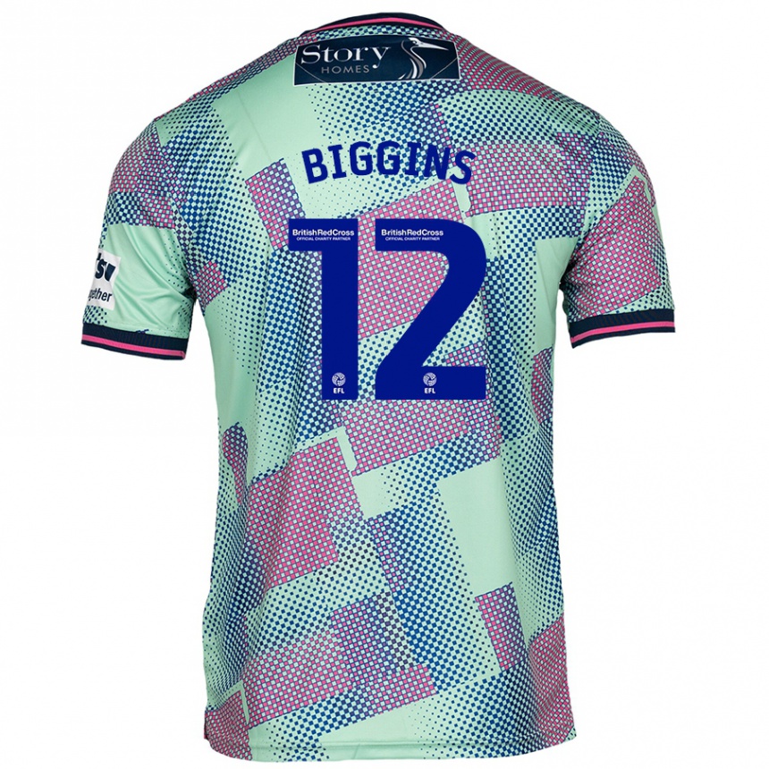 Hombre Fútbol Camiseta Harrison Biggins #12 Verde 2ª Equipación 2024/25