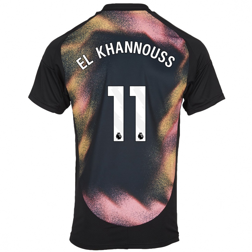 Hombre Fútbol Camiseta Bilal El Khannouss #11 Negro Blanco 2ª Equipación 2024/25