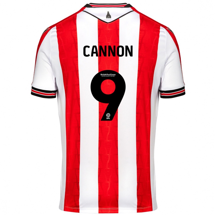 Mujer Fútbol Camiseta Thomas Cannon #9 Rojo Blanco 1ª Equipación 2024/25