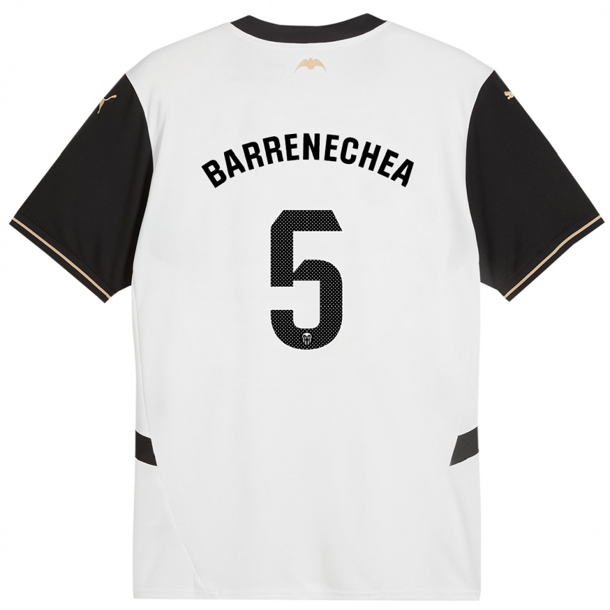 Mujer Fútbol Camiseta Enzo Barrenechea #5 Blanco Negro 1ª Equipación 2024/25