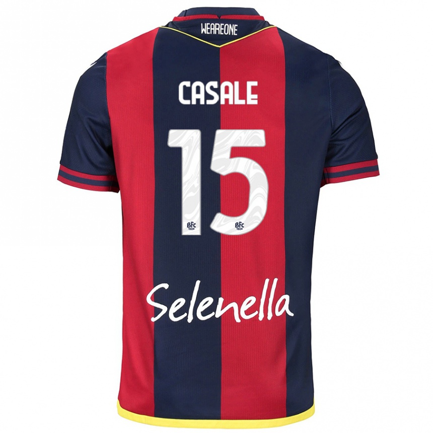 Mujer Fútbol Camiseta Nicolò Casale #15 Rojo Azul Real 1ª Equipación 2024/25