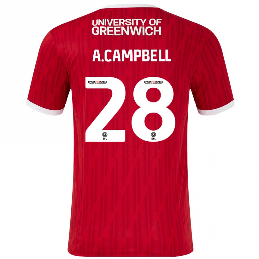 Mujer Fútbol Camiseta Allan Campbell #28 Rojo Blanco 1ª Equipación 2024/25