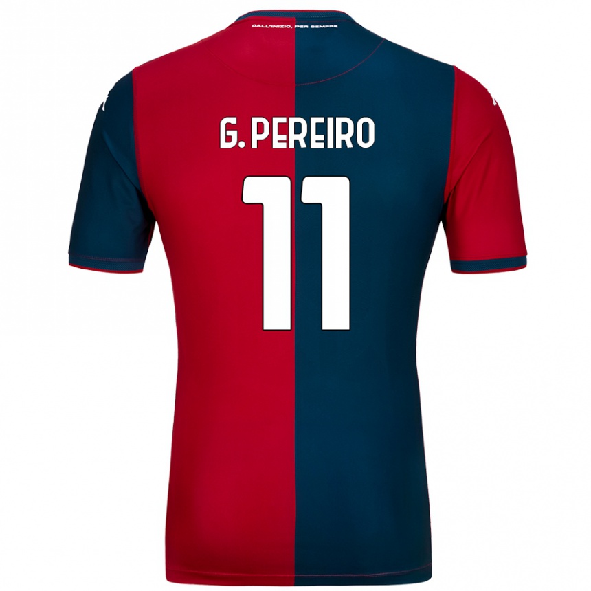 Mujer Fútbol Camiseta Gastón Pereiro #11 Rojo Azul Oscuro 1ª Equipación 2024/25