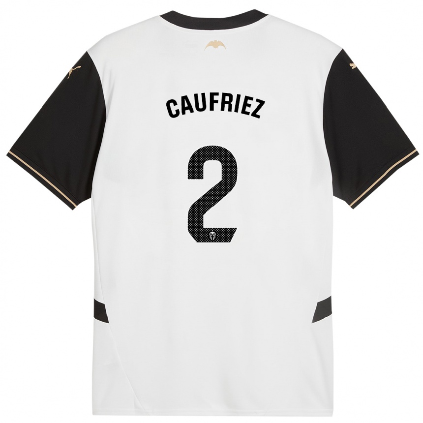 Mujer Fútbol Camiseta Maximiliano Caufriez #2 Blanco Negro 1ª Equipación 2024/25